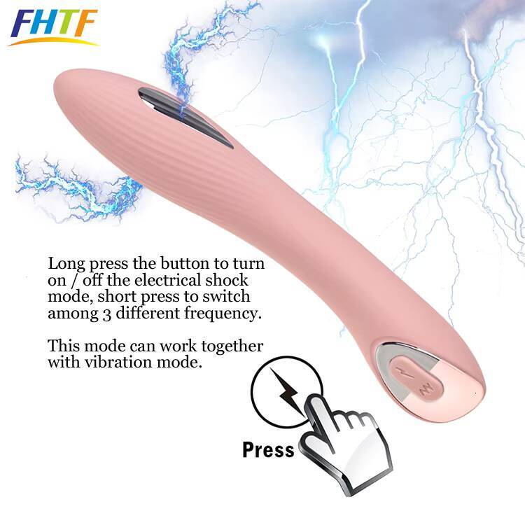 Rechargeable Sex Toy Women Wand Massager Electric Shock Vibrator