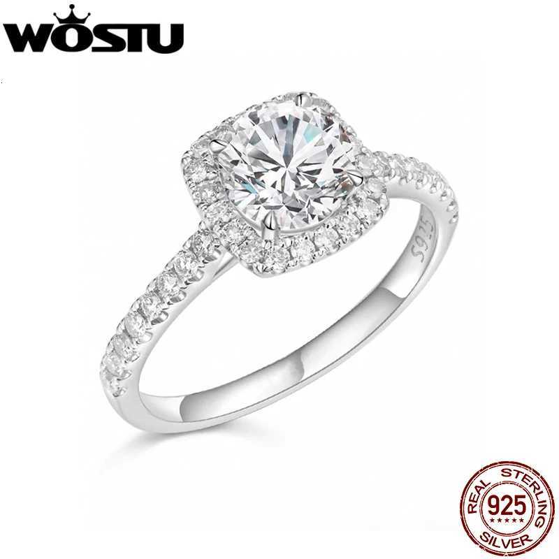 WOSTU 05CT Moissanite Solitaire Engagement Ring for Women 925 Silver Diamond Cut Wedding Promise Rings Multi Gems Band AnillosT251121