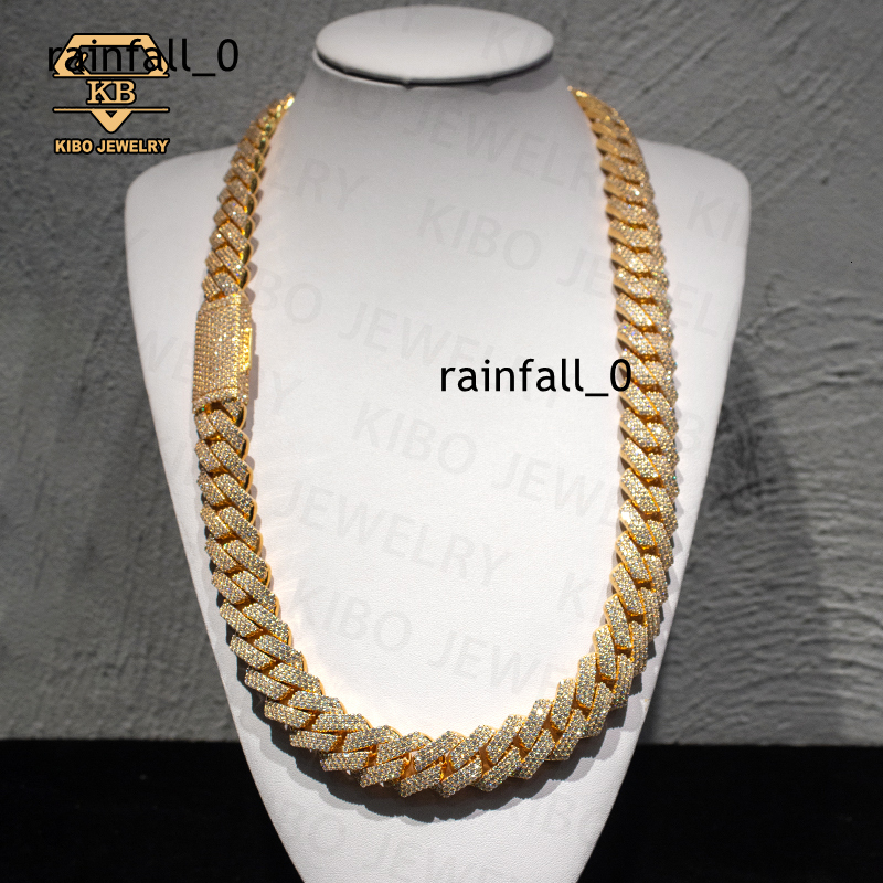 Real Pure 10K 14K Solid Gold Cuban Link Chain for Mens Hip Hop Iced Out Moissanite Cuban Link Necklace Miami Chains