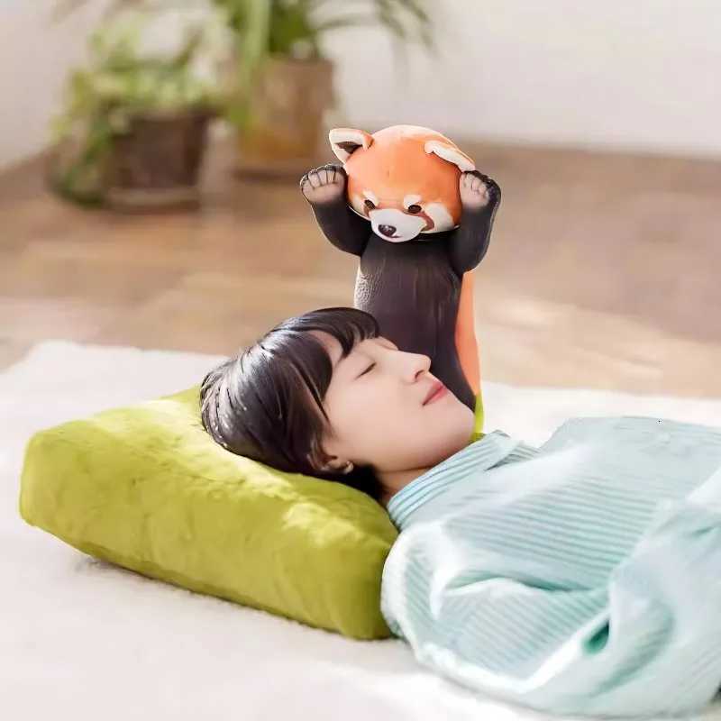 Japanese Creative Siesta for Home Ornament Cute Cartoon Raccoon Cushion Red Panda Plush Doll Creative Home Ornament C251121