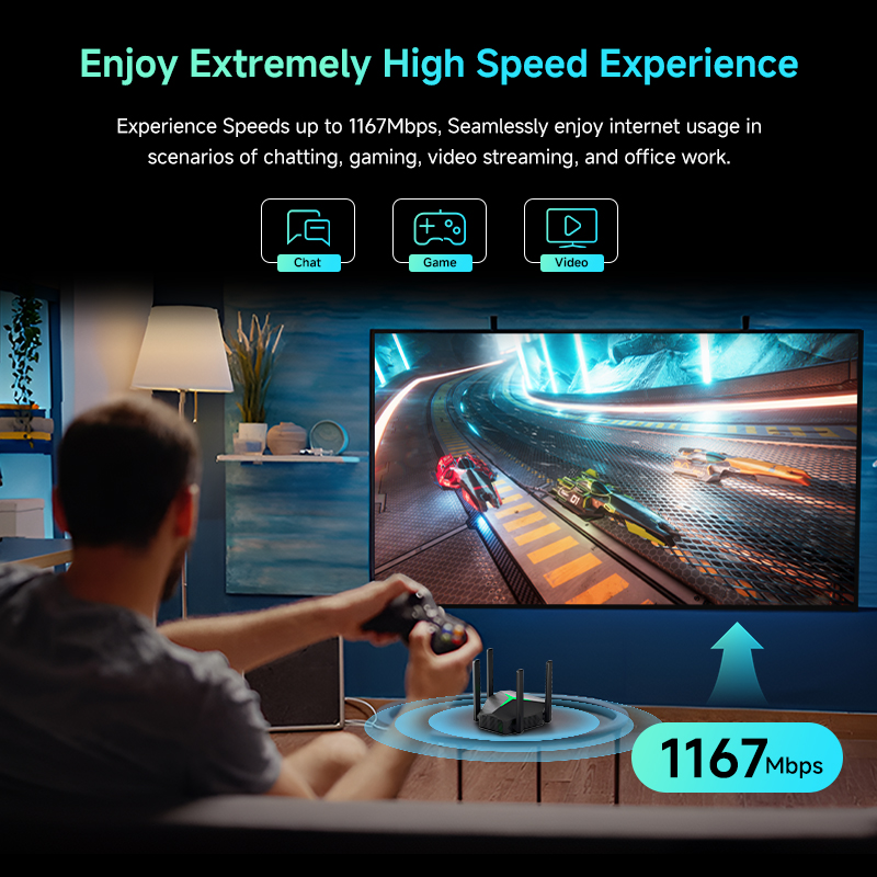 WiFi Range Extender, USB Dual Band 5GHz/2.4GHz WiFi Repeater with 3 Modes & 2 Ethernet Ports 7000 sq.ft, Internet Signal Booster for Whole Home, Plug 