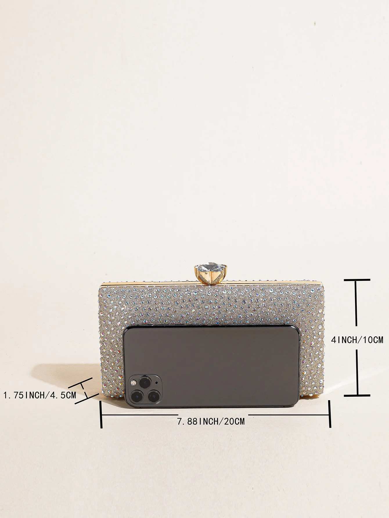 Classic Elegant Mini Square Rhinestone Decor Evening Clutch Bag Clip Womens Dinner Wallet y Prom 251121