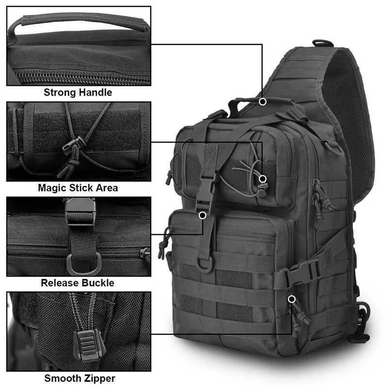 Fashion 20L Men Tactical Shoder Bag Molle Camouflage Sling Army Bags Military Hiking Camping Pack Assat Bag Fishing Hunting Backpack Y251121