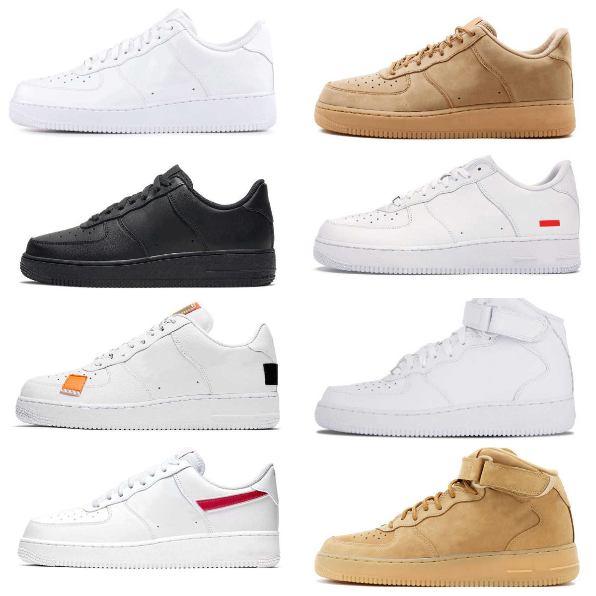 Trainers 1 07 ForC Casual Shoes Designers Men Women Low All White Pure Black Wheat Skateboard ONE Leather Original Sports Jogging Shoe High Outdoor Platform Sneakers