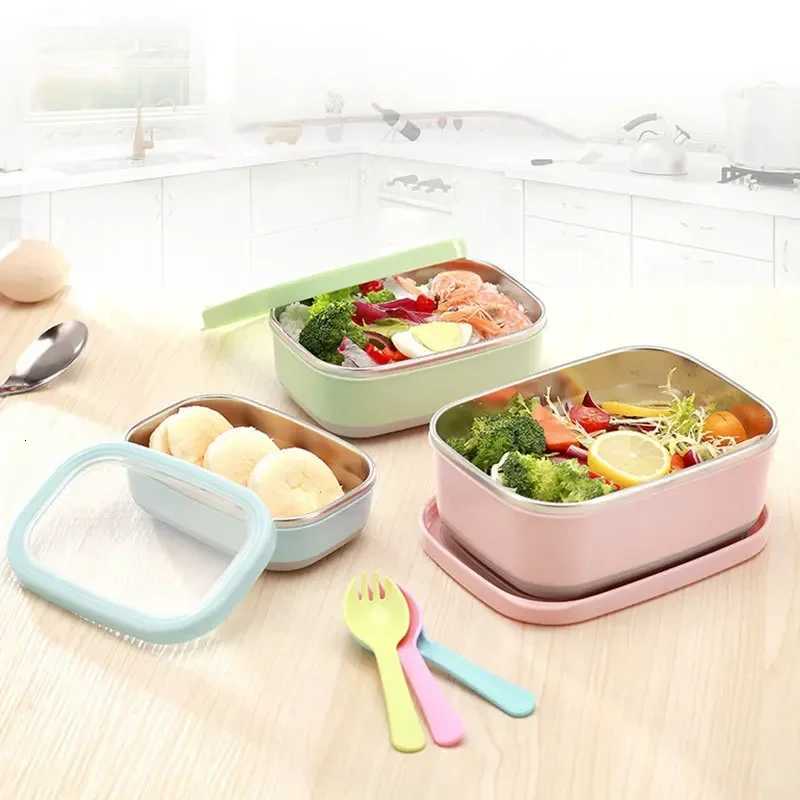 Multi-Capacity 304 Stainless Steel Crisper With Cover Band Food Seal Refrigerator Preservation Sub-Bowl Kimchi Box Lunch BoxM251121