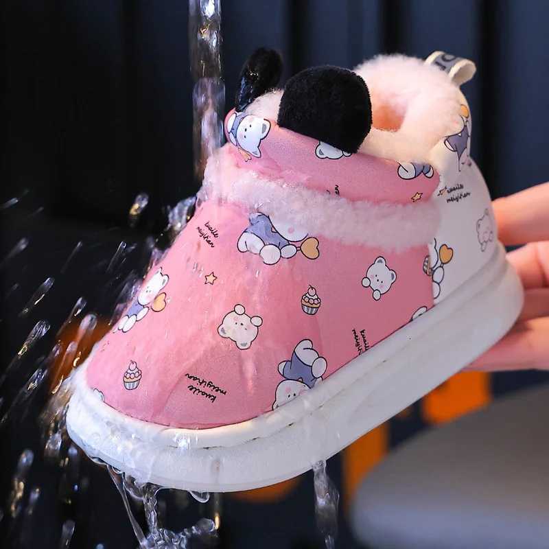 Children Warm Boots Winter New Girls Plus Thicken Velvet Cotton Shoes Girls Waterproof Short Boots Baby Cotton BootsW251121