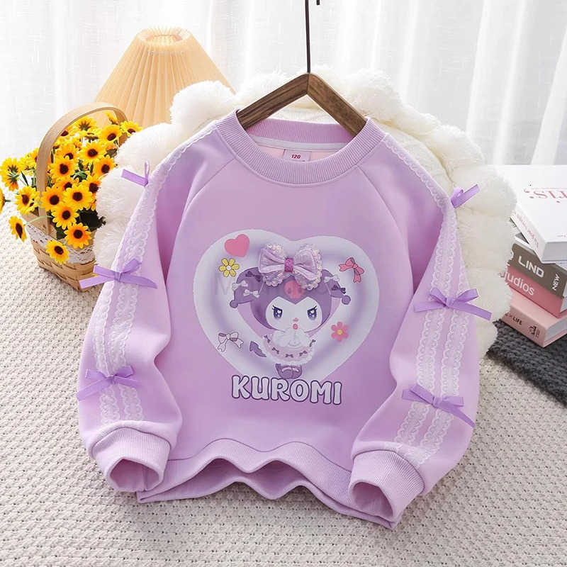 Sanrio Kuromi Hoodie My Melody Hoodie Kawaii Anime Leisure Straight Pants Girls Clothes Sportswear Kuromi Child Clothes festival gift H251121