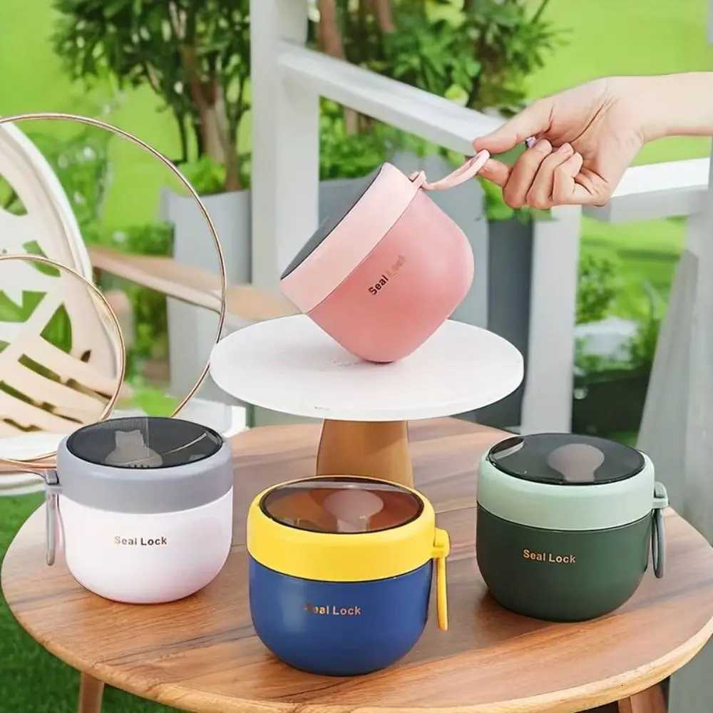 600ml Thermal Lunch Box Mini Portable Leak Proof Food Container Stainless Steel Vaccum Soup Cup Insulated Breakfast Cup SpoonM251121