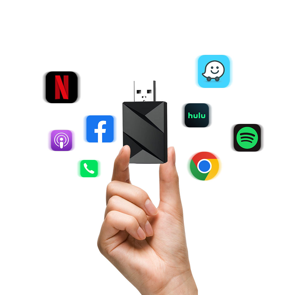 K1 MINI Carplay Dongle Wireless Android Auto & Carplay Adapter Converter Box for Original Wired Car Carplay
