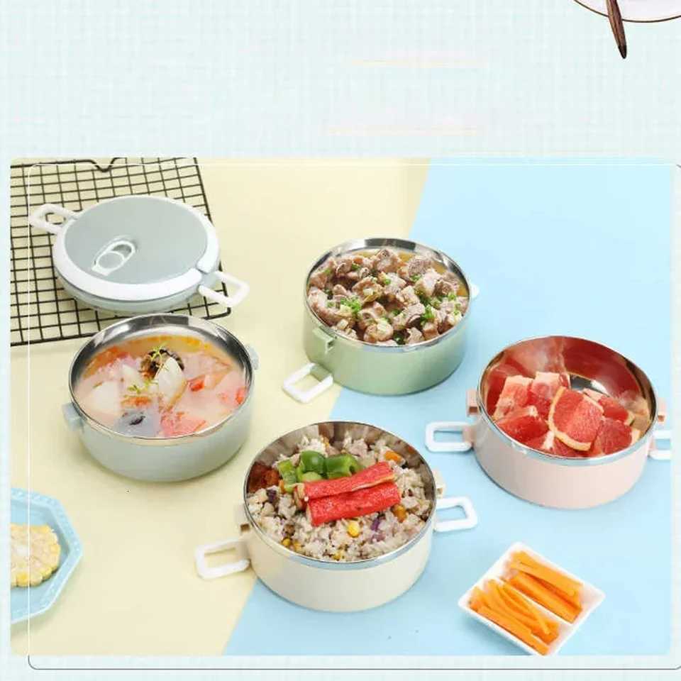 Stainless Steel Lunch Box Multi-Layer Insulation Lunch Box Thermal Food Container Blue Green Bento Box Leak-proof ContainerM251121