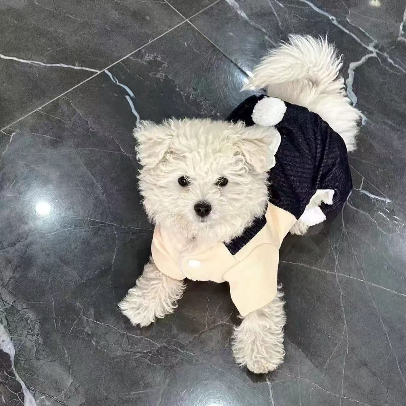 T2400 Fleece-lined Autumn/Winter Puppy Four-Legged Sweater for Teddy, Bichon Frise, Schnauzer, and Small Dogs - Thick Winter Coat