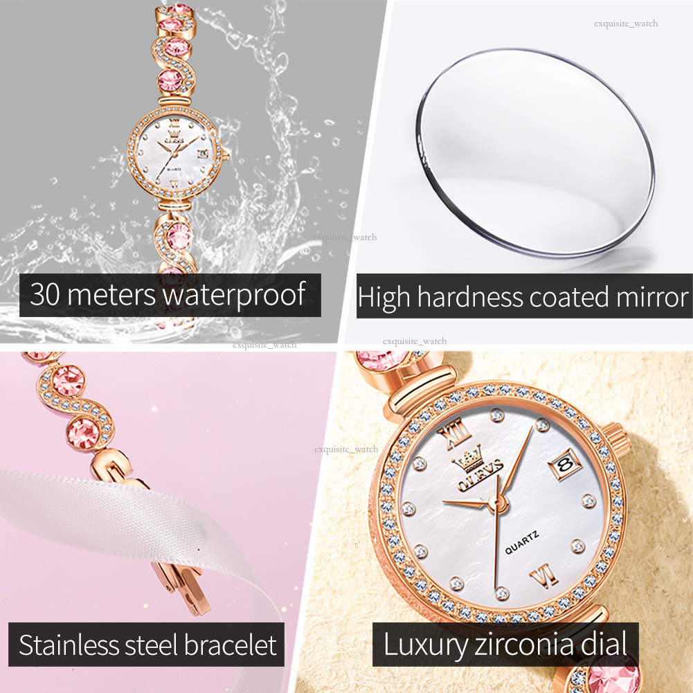 OLEVS Designer Brand Watches New Fashionable And Individual S-shaped Full Diamond Bracelet Women's Waterproof Watches Luxury Watches Free Deliver