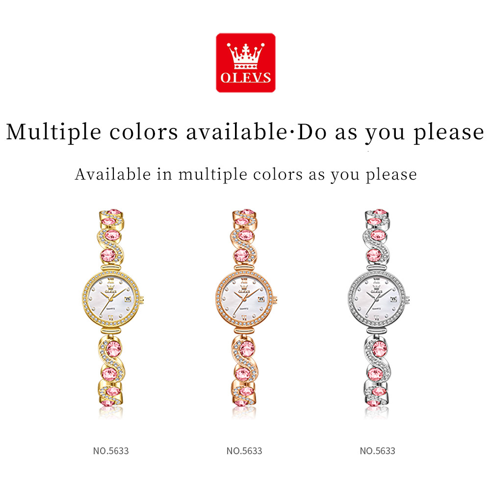 OLEVS Designer Brand Watches New Fashionable And Individual S-shaped Full Diamond Bracelet Women's Waterproof Watches Luxury Watches Free Deliver