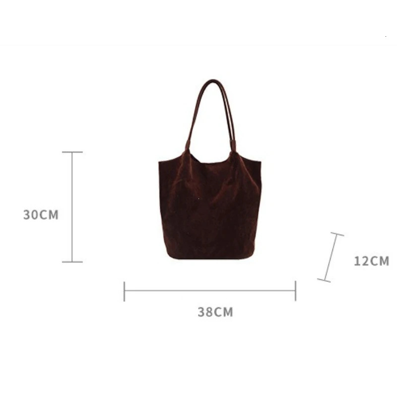 Suede Sewing Thread Retro Womens Shoulder Bags Zipper Casual Versatile 2025 Solid Colors High Capacity Casual Tote 251111
