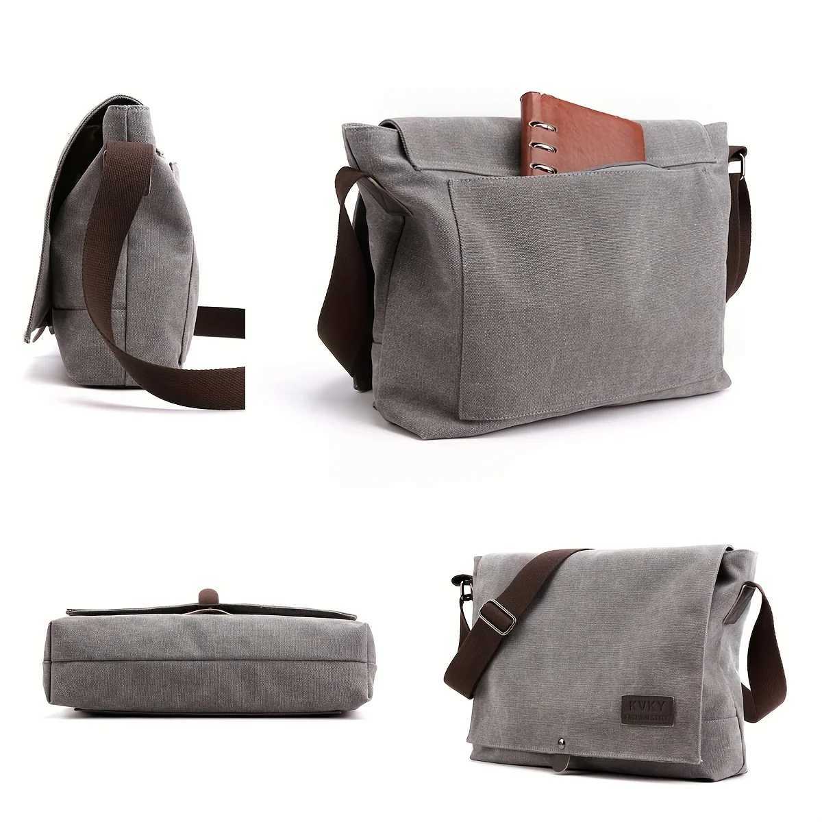 Fashion Brown Canvas Messenger Bag - Lightweight Durable Adjustable Strap Perfect for cmute travel daily use Y251121