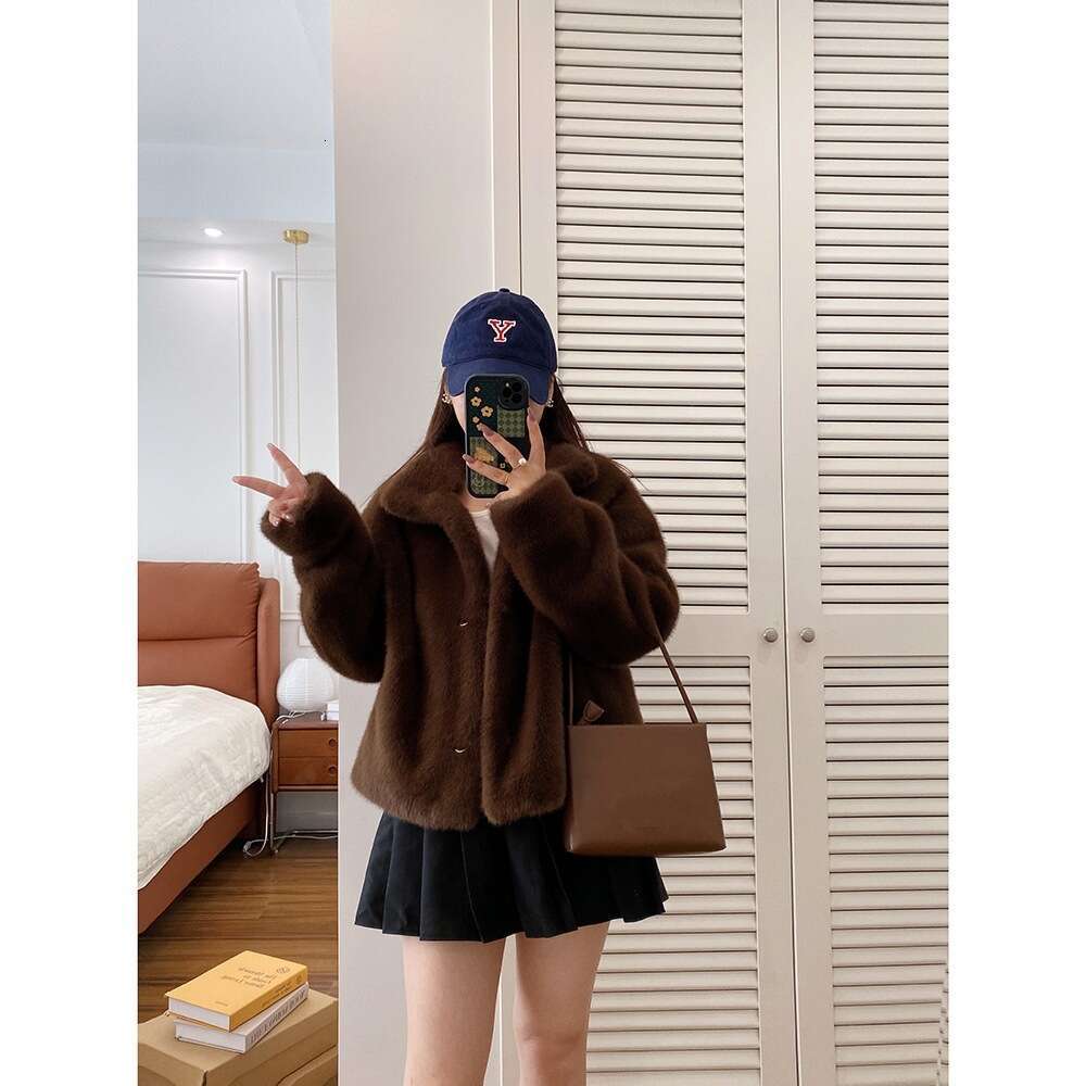Short Luxurious Mink European Stand Collar Faux Coat EcoFriendly Fur Women's Autumn Winter New Arrival