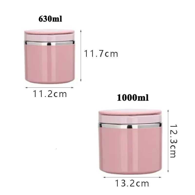 630/1000ml Thermal Soup Cup Insulated Food Jar Stainless Steel Bento Box Microwavable Lunch Containers for School ChildrenM251121