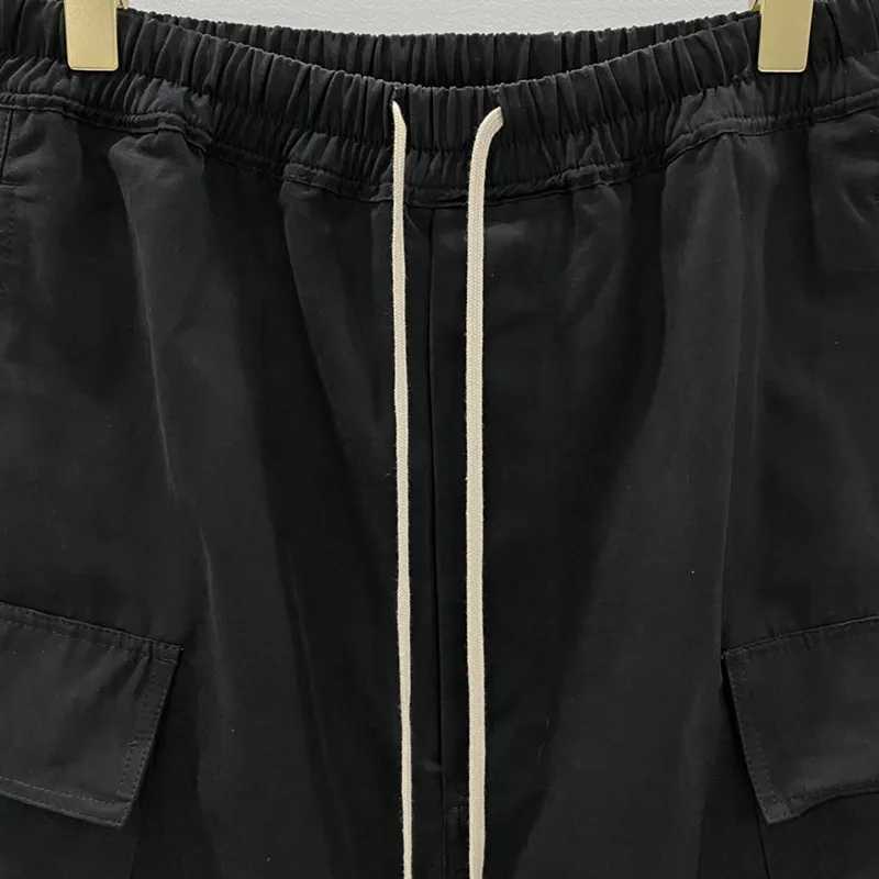 HKSH Mens Trendy Dark Punk Ro Style Classic Work Clothes Double Pocket Helen Pants Elastic Waist Shorts Fashion Street Clothing New HK0401 W250421