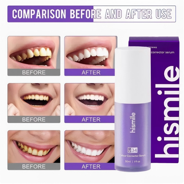 30ml New V34 Purple Whitening Fresh Breath Brightening Tooth Toothpaste Remove Stains Cleansing Mousse Bottled Press Toothpaste