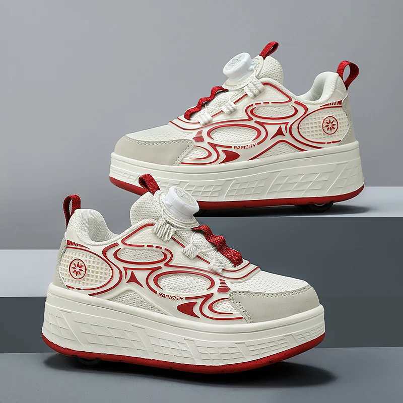 Girls Roller Skating Shoes Invisible Four-wheel Sliding Wear-resistant Sturdy Sports Casual Entertainment Skating Shoes for KidsW251121