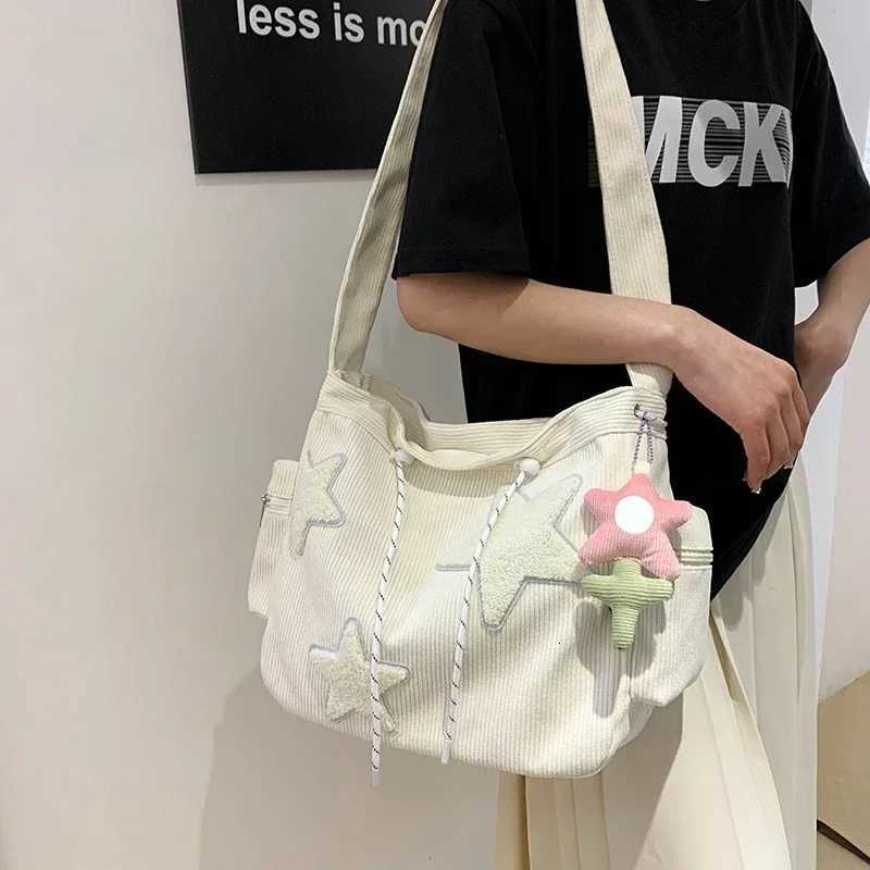 Girls Cute Star Print Shoulder Bags Women Japanese Casual Fashion Crossbody Bag Y2k Streetwear Tote Bags for College StudentT251121