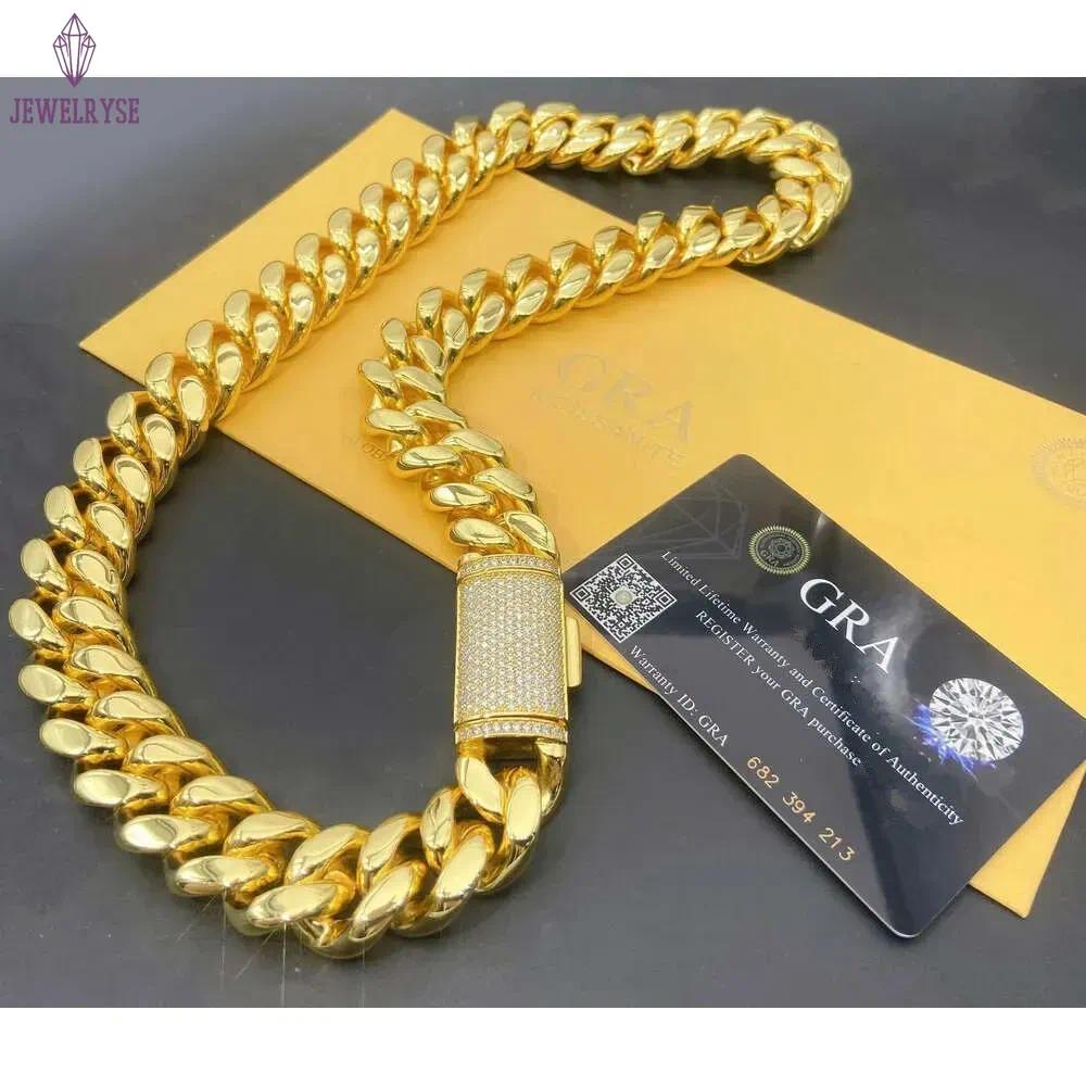 fashion miami cuban link designer bracelet men 12mm 14mm wide gold chain micro inlaid moissanite diamond in buckle rapper hip hop jewelry women festiv