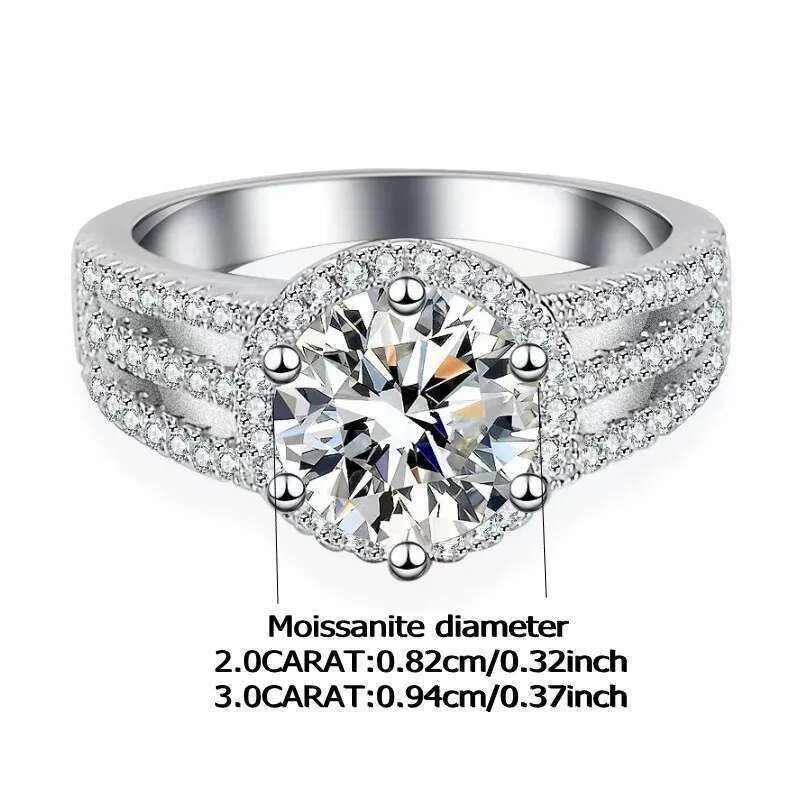 Sterg Sier Moissanite Ring Fashion Niche Design Girlfriend Proposal Wedding Birthday Gift