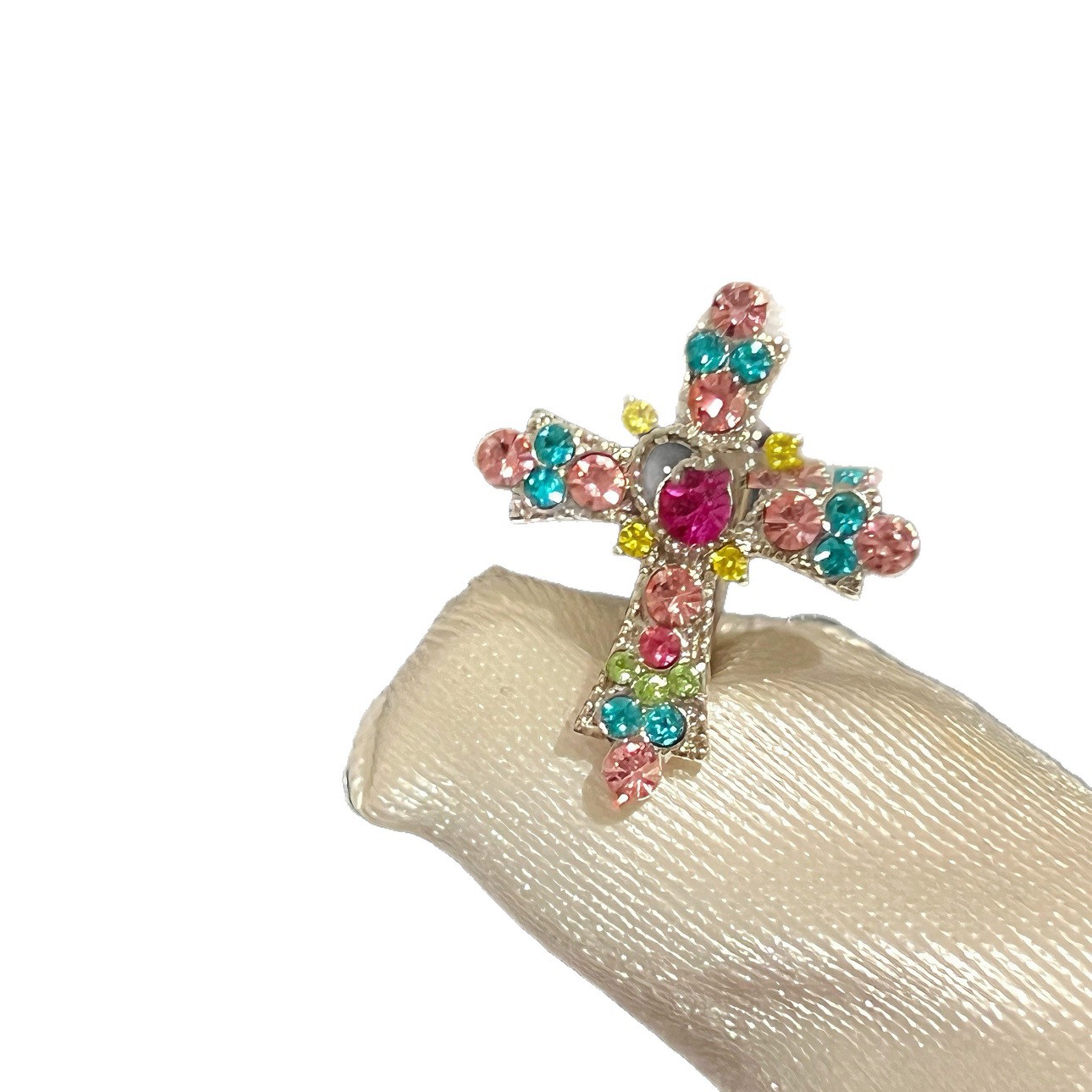Dopamine Inlaid Diamond Cross Casual Fashion Daily Commute Versatile Light Luxury High-end Earrings for Women