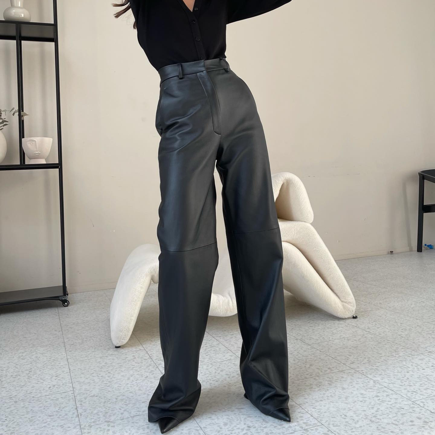 Women s PU Leather Pants Trousers ZANZEA Autumn Fashion OL Wide Leg PalazzoOversized Casual Solid Bottoms Femme Pantalon 240816