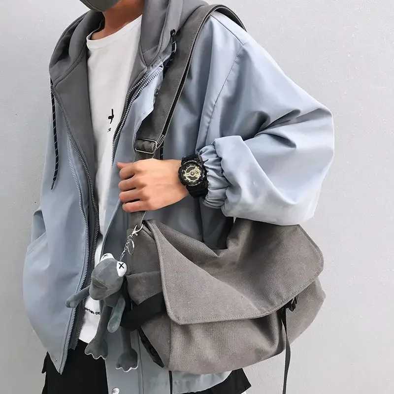 Fashion Korean Versi Minimalist Crossbody Bag Ins Trendy Canvas Bag Large Capacity Fiable Shoder Bag Purses and Handbags Y251121