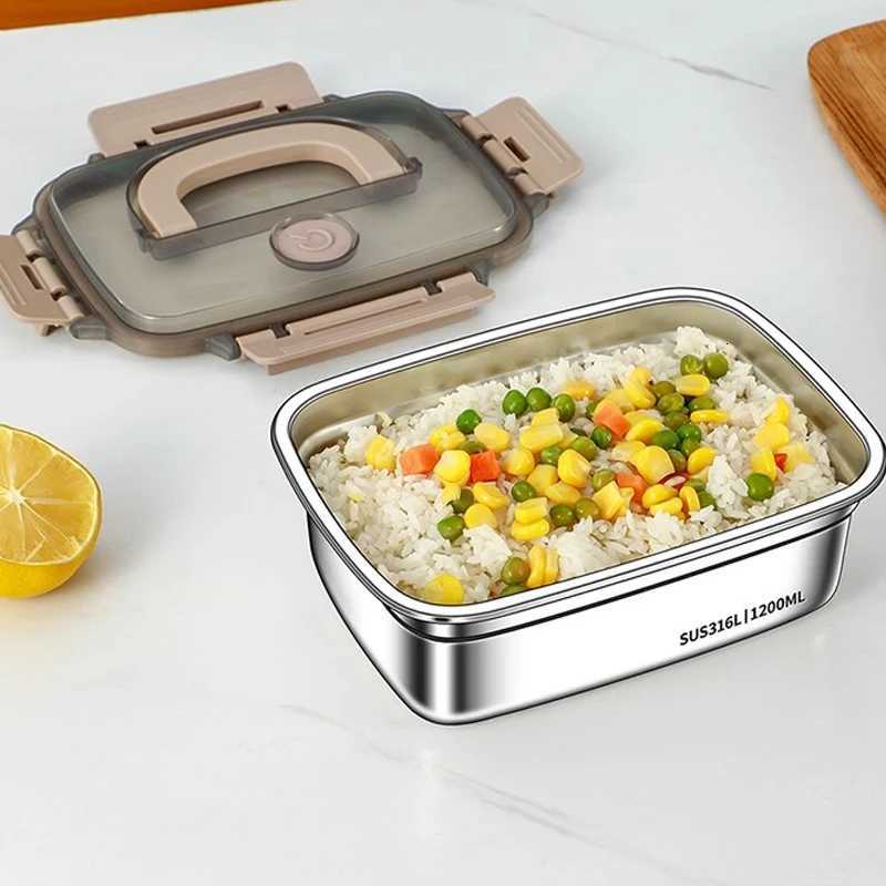 Stainless Steel Lunch Box Refrigerator Sealed Storage Box Portable Camping Food Containers Leak-proof Microwave Bento BoxesM251121