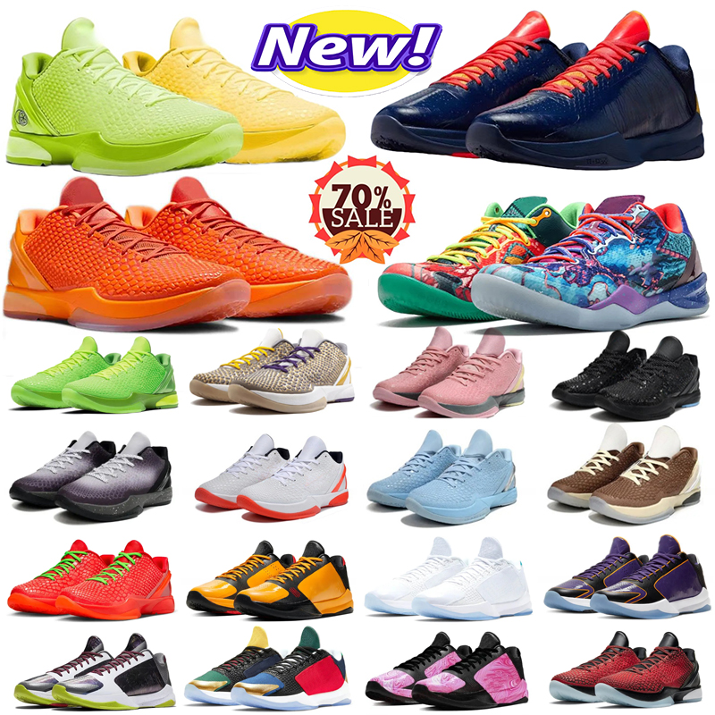 Designer Mens Basketball Shoes Mambas 5 6 8 Sneakers Leather rubber Women Trainers classic X-Ray Total Orange green red Outdoor sports kobeshoes 36-46