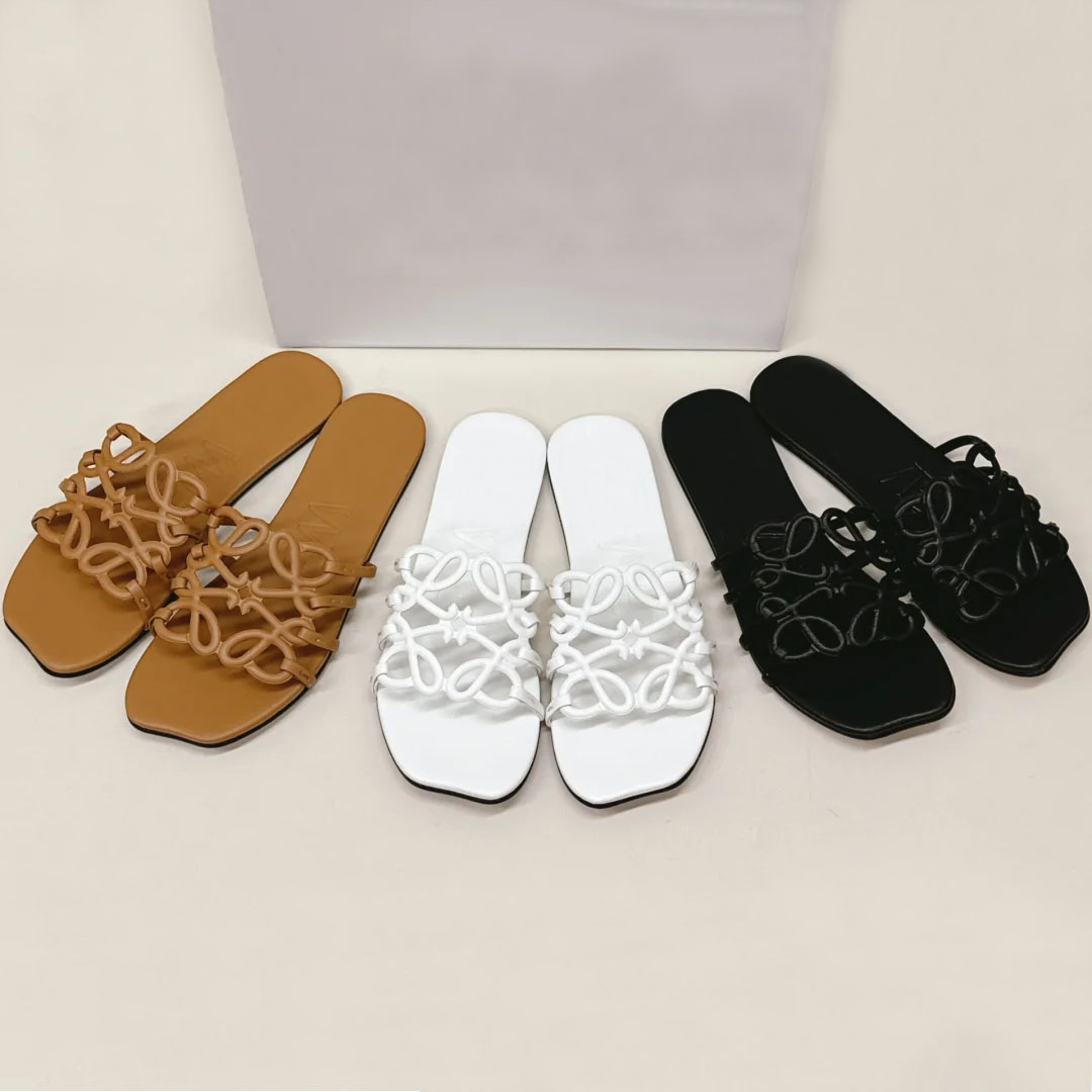 Designer slippers, slippers, sandals, summer flats, name labels, classic, relaxed fashion slippers, adjustable double buckle gold buckle 16888