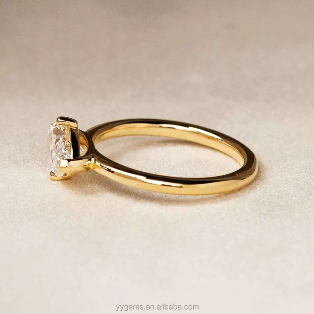 1ct 2ct 3ct Marquise Cut Moissanite 4 Prongs 14K Yellow Gold Solitaire Fine Jewelry Fashion Rings Women Wedding
