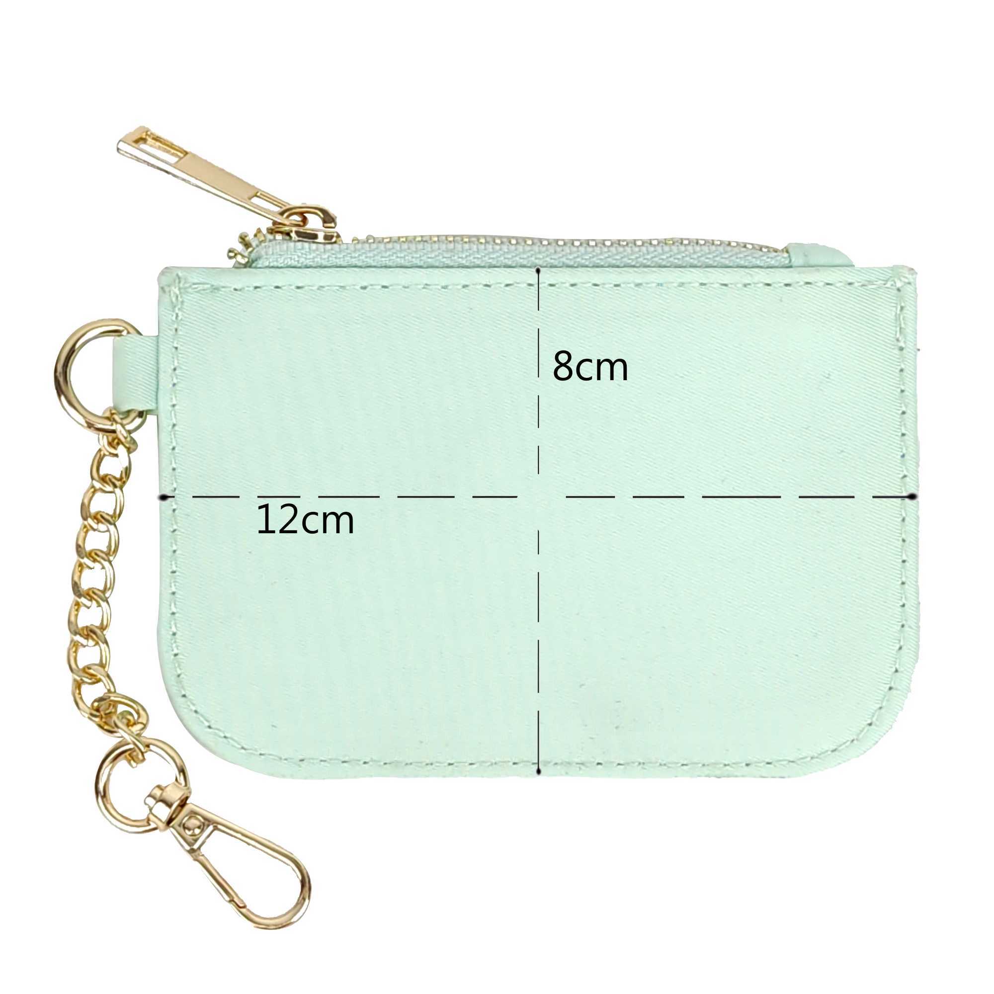 2024 Hot selling Style Solid Color Nylon Waterproof Mini Wallet Card Bag Coin Wallet Keychain Bag Accessories Holiday Gifts W250419