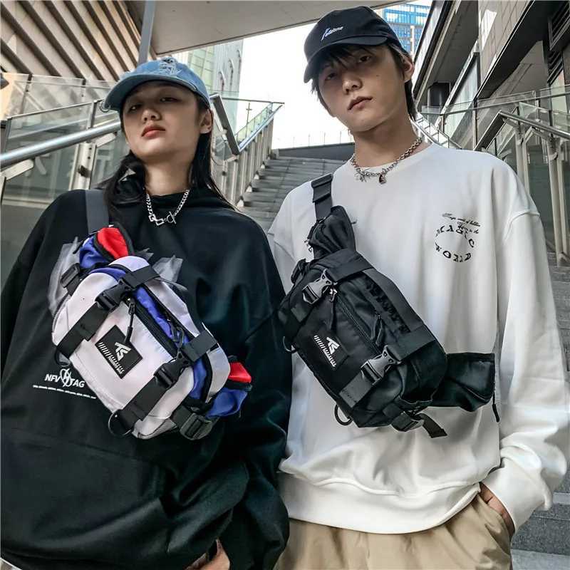 Fashion Large Capacity Punk Hip Hop Techwear Fanny Packs For Men Wen Outdoor Sport Casual Ch Bag Mtifuncti Motorcycle Waist Bag Y251121