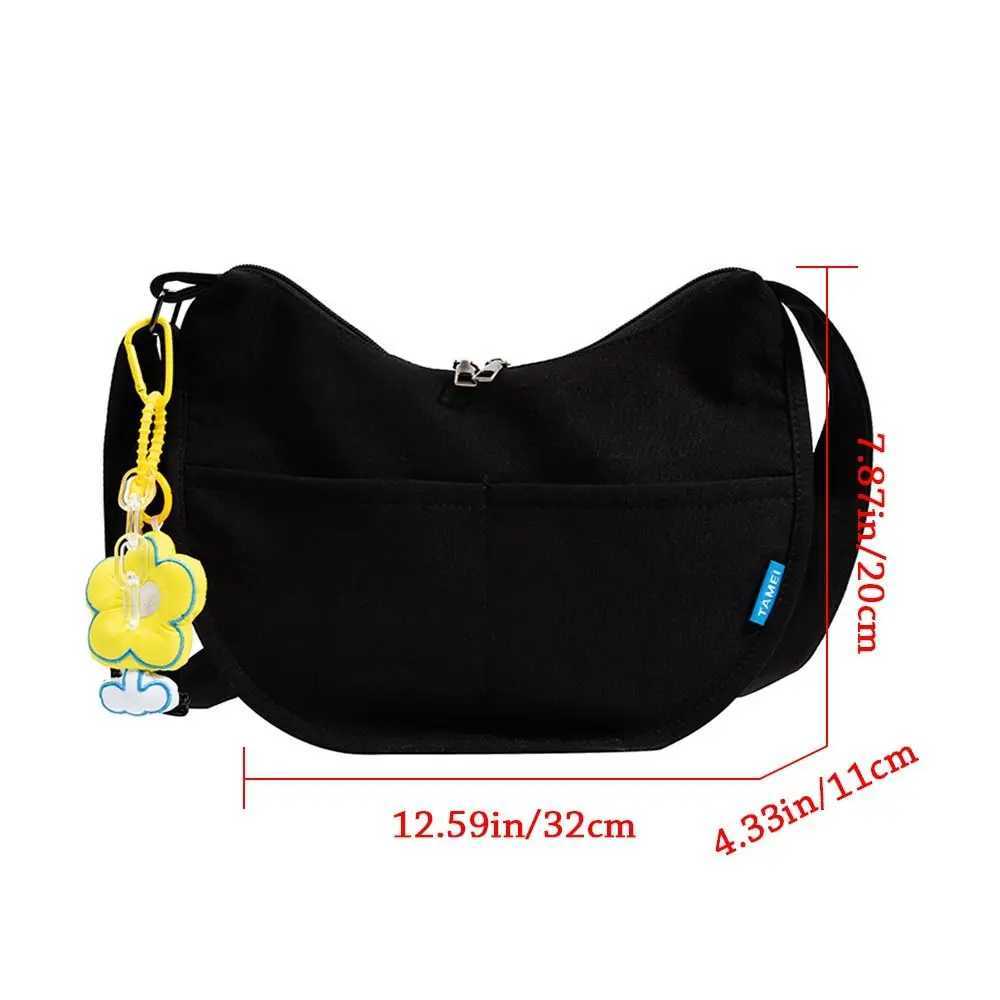 Fashion Solid Color Shoulder Bags Canvas Handbags Women Large Capacity Underarm Messenger Crossbody BagT251121