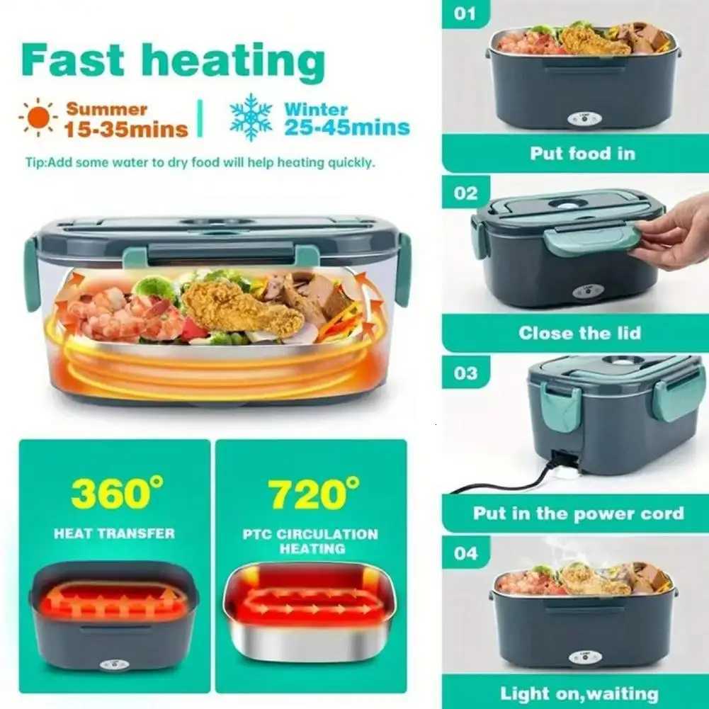 1L Office Electric Lunch Box Food Warmer Portable Food Heater for Home or Car Leak Proof Lunch Heating Microwave for TruckersM251121