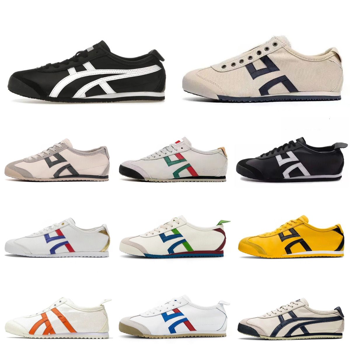 Trainers MeXico 66 Sports Shoes OnitsuKaes TiGers Womens Mens Vintage Black White Blue Grey Birch Peacoat Casual Shoes Tokuten Designer Platform Outdoor Sneakers