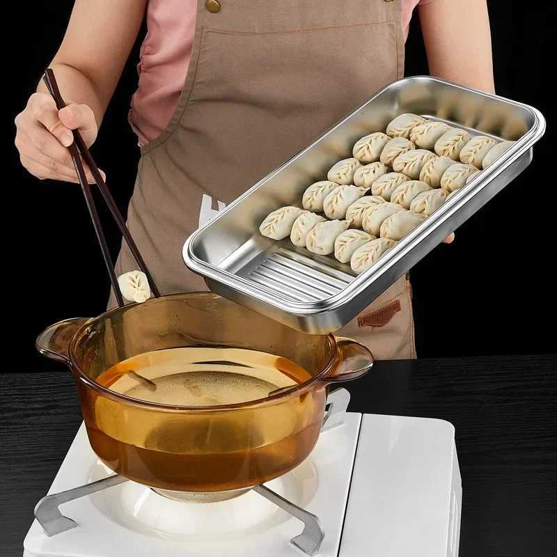 304 Stainless Steel Fresh-keeping Box Dumpling Egg Storage Box Refrigerator Quick Frozen Sealed Food Containers Kichen OrganizerM251121