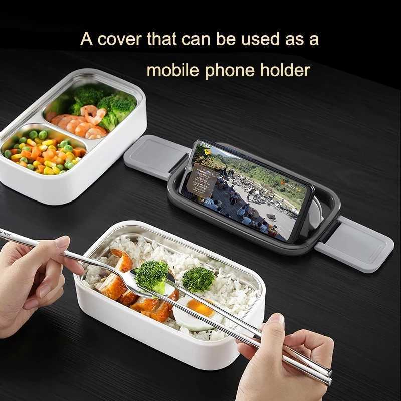 Stainless steel insulated lunch box for School Kids Office Worker double-layer bento microwave portable food storage containersM251121