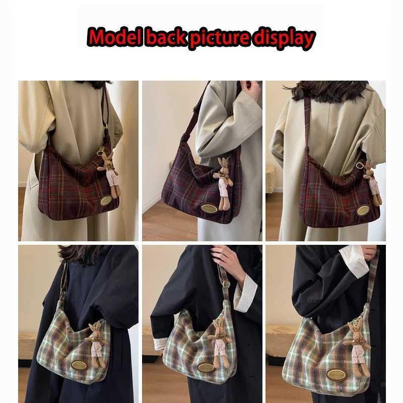 Ladies Plaid Tote Bag Trendy Crossbody Bag Elegant and Practical Shoulder Bags Handbag for Everyday Use Purses and HandbagsT251121