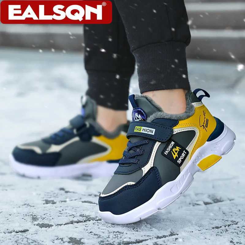 Children Winter Casual Shoes Warm Cotton Sneakers for Kids Boys Fashion School Walking Shoe Plush LiningW251121