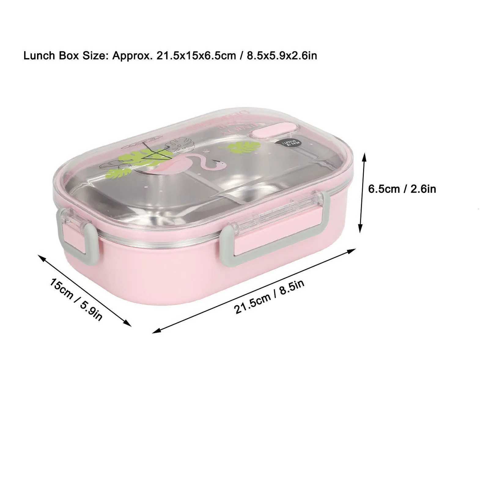 Stainless Steel Compartment Lunch Box Liner Thermal Insulation Bento Lunch Box with Spoon Leakproof Container for Student OfficeM251121