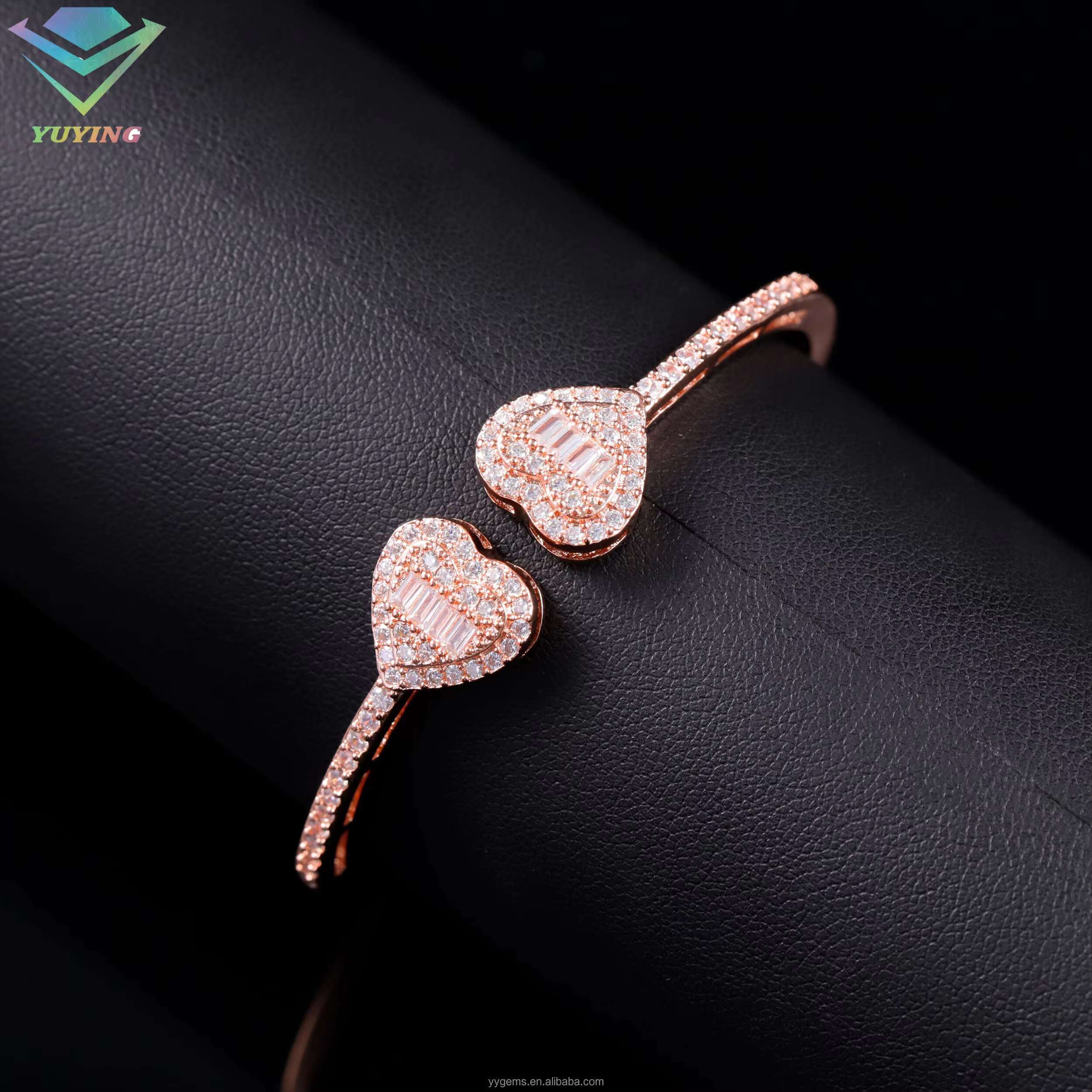 New Custom Design Baguette Moissanite Diamonds S925 Sterling Silver Bangle Unisex Bracelet Jewelry