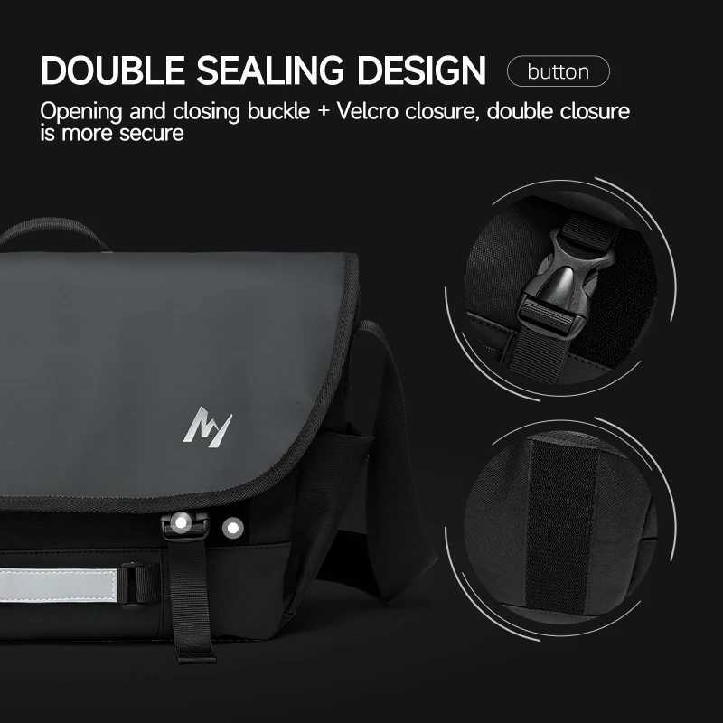 Fashion Urban Men Black Messenger Bag Waterproof Travel Crossbody Pack Outdoor Cycling Sling e Shoder Bag Fi Fit 14 Inch Laptop Y251121