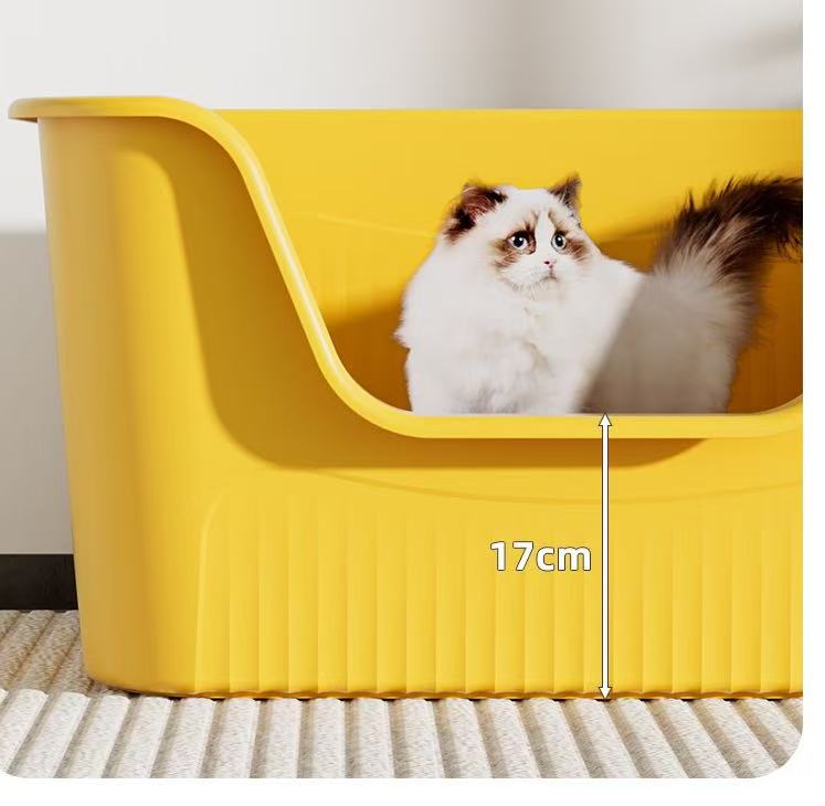 Extra Large Cat Litter Box: Open-Top, Anti-Spatter, Semi-Enclosed Design for Odor Control & Easy Cleaning Free shipping