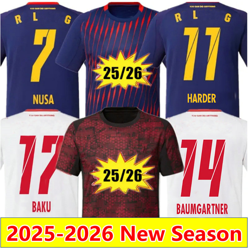 25 26 soccer Jerseys fans player RBL BAKU Leipziges 2025 2026 home away 3rd HAIDARA BAKAYOKO NUSA Football Shirts HARDER BAUMGARTNER Hommes enfants men kids set
