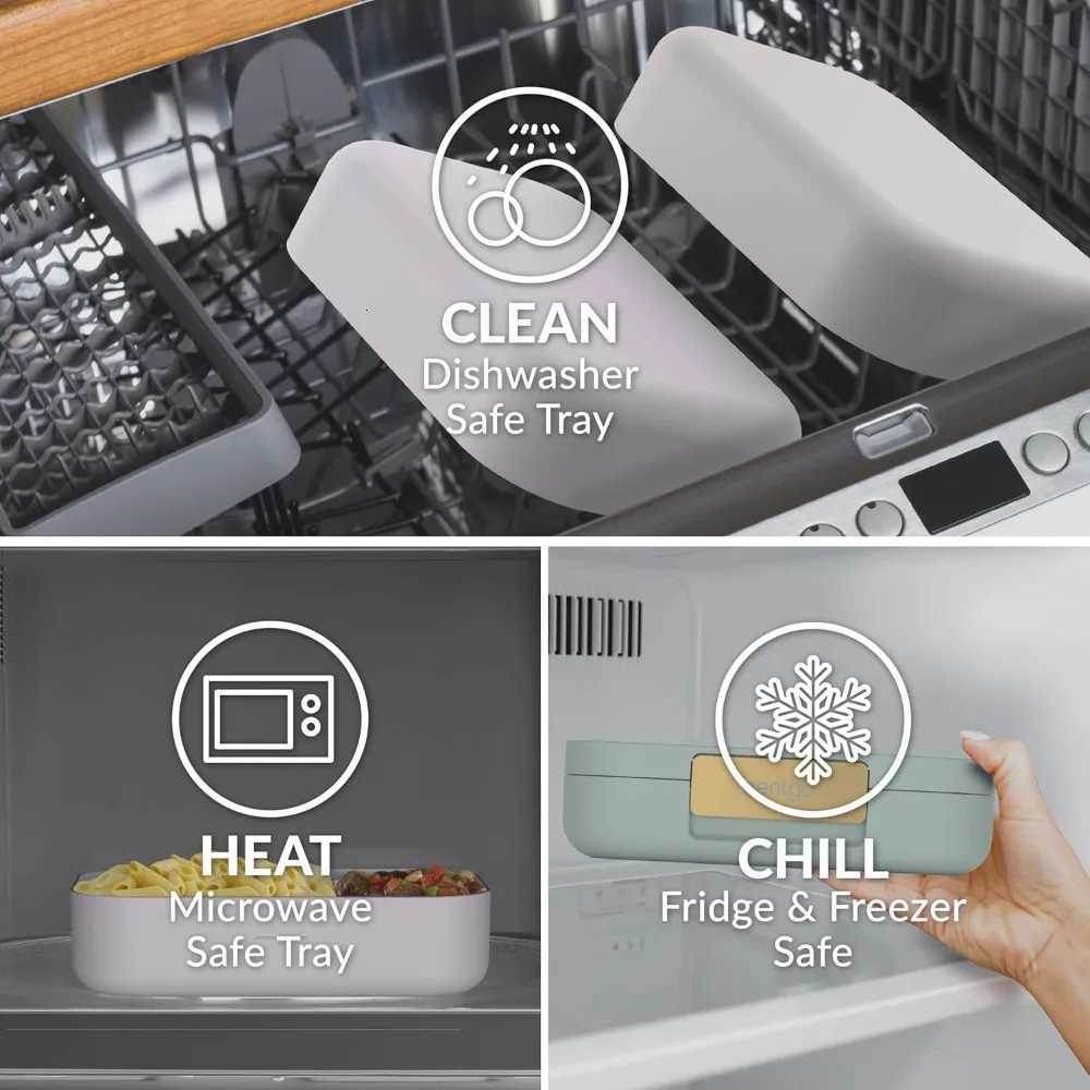 Leak-Proof Bento Lunch Box for Adults Teens - 55 Cup Capacity Microwave/Dishwasher Safe BPA-FreeM251121