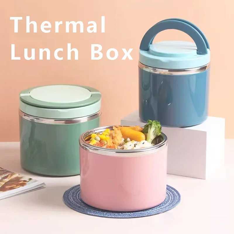 630/1000ml Thermal Soup Cup Insulated Food Jar Stainless Steel Bento Box Microwavable Lunch Containers for School ChildrenM251121